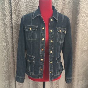 Jones New York sport petite denim jacket lightweight snap front size SP